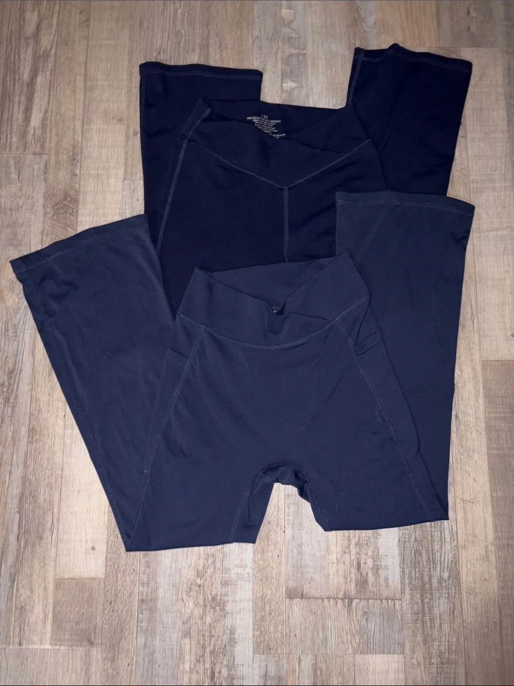 Girls Yoga/Uniform Pants Size 7/8 - Navy and Beige/Tan Bundle 5